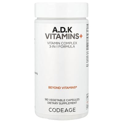 A, D, K Vitamins+, 180 Vegetable Capsules