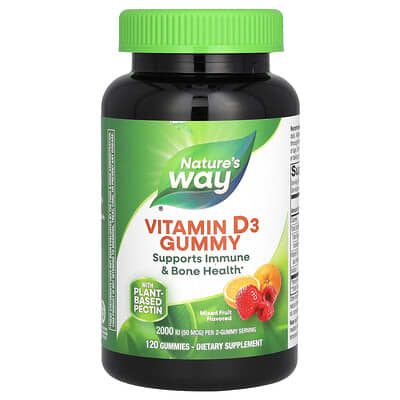 Vitamin D3 Gummy, Mixed Fruit, 120 Gummies (25 mcg (1,000 IU) per Gummy)