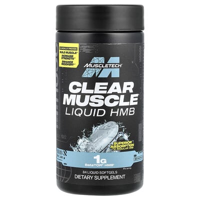 MuscleTech Clear Muscle®, жидкие мягкие капсулы HMB, 84 шт