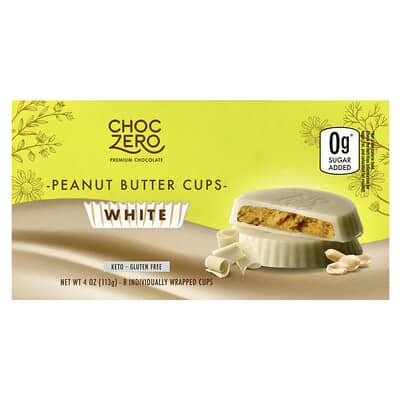 Шоколадные конфеты White Chocolate Peanut Butter Cups, 8 Cups, 4 oz (113 g)