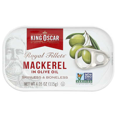 Royal Fillets™, скумбрия в оливковом масле, 4.05 oz (115 g)