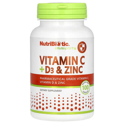 Immunity, Vitamin C + D3 & Zinc, 100 капсул