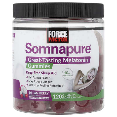 Somnapure®, Great Tasting Melatonin Gummies, Dream Berry, 120 Gummies (5 mg per Gummy)