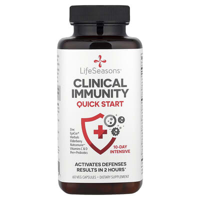 LifeSeasons Clinical Immunity, быстрый старт, 60 вегетарианских капсул