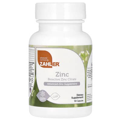 Zinc, Bioactive Zinc Citrate, 90 Capsules (50 mg per Capsule)