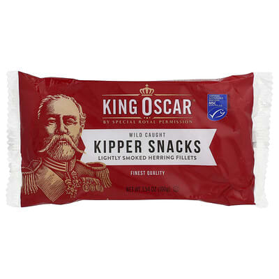 Закуска Kipper Snacks, слабокопченое филе сельди, 3.54 oz (100 g)