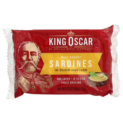 Sardines King Oscar в горчичном соусе Dijon, 3.75 oz (106 g)
