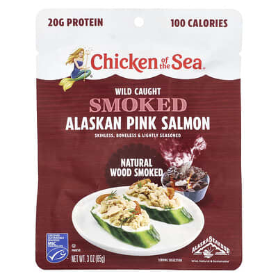 Копченый розовый лосось Alaska Pink Salmon, Chicken of the Sea, 3 oz (85 g)