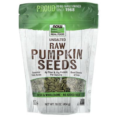 Real Food, Raw Pumpkin Seeds, Unsalted, 16 oz (454 g)