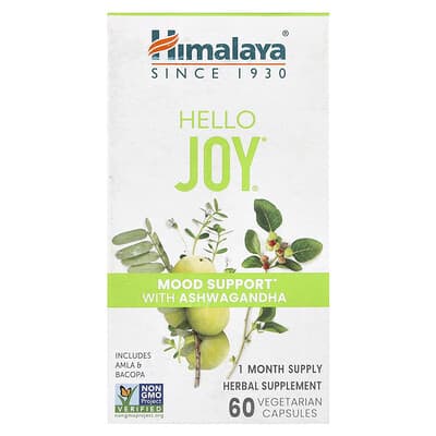 Hello Joy, поддержка настроения с ашвагандой, 60 вегетарианских капсул Himalaya