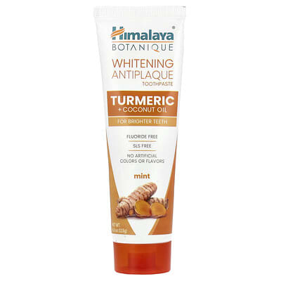 Whitening Antiplaque Toothpaste, Turmeric + Coconut Oil, Mint ,  4 oz ( 113 g)