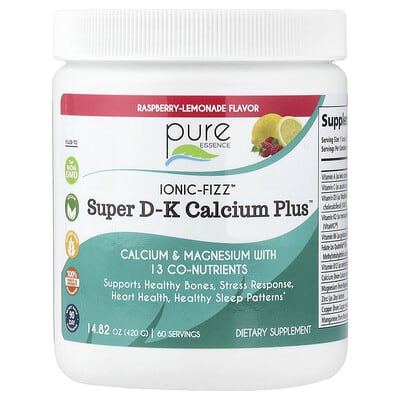 lonic-Fizz™, Super D-K Calcium Plus™, Raspberry Lemonade, 14.82 oz (420 g)