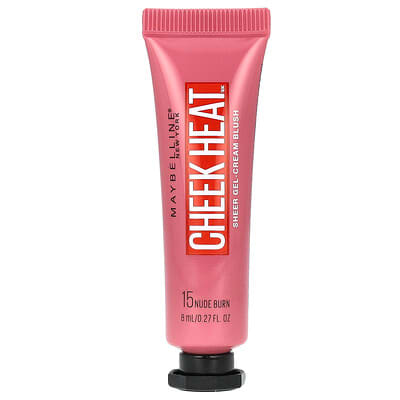 Румяна Maybelline Cheek Heat, гелево-кремовые, 15 Nude Burn, 0.27 fl oz (8 ml)