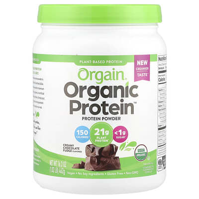 Organic Protein™ Powder, Creamy Chocolate Fudge, 1.02 lb (462 g)