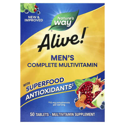 Alive!® Мужской комплекс мультивитаминов, 50 таблеток