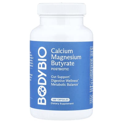 BodyBio Кальций и магний бутират, 100 капсул