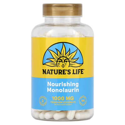 Nourishing Monolaurin, 180 Capsules (500 mg per Capsule)