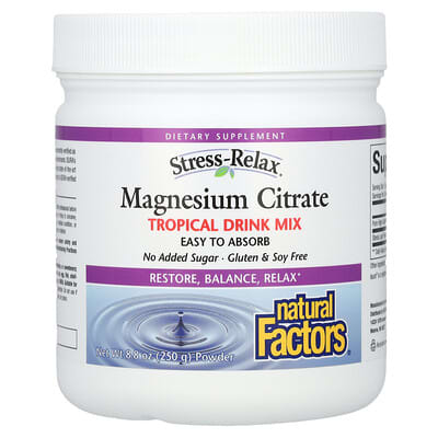 Stress-Relax®, Magnesium Citrate Powder, Tropical Drink Mix, 8.8 oz  (250 g)