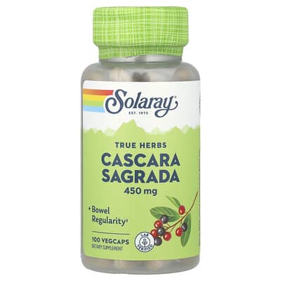 True Herbs, Cascara Sagrada, 450 mg, 100 VegCaps