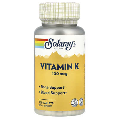Solaray Витамин K, 100 mcg, 100 таблеток