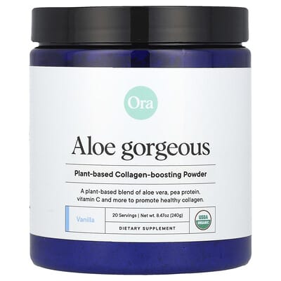 Aloe Gorgeous, Plant-Based Collagen-Boosting Powder, Vanilla , 8.47 oz (240 g)