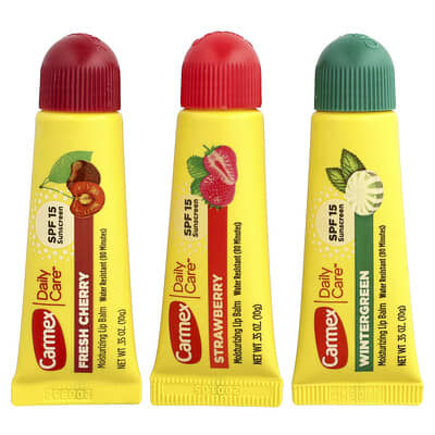 Daily Care®, Moisturizing Lip Balm, SPF 15, Variety, 3 Packs, 0.35 oz (10 g) Each