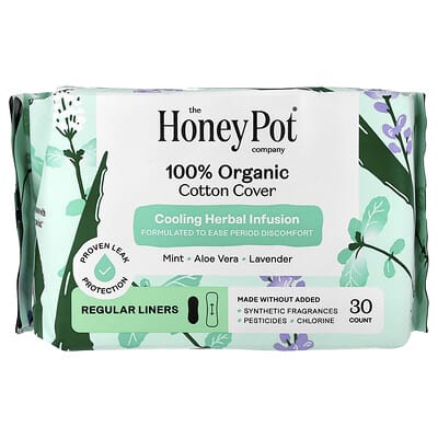 The Honey Pot Company 100% органические хлопковые прокладки Cooling Herbal Infusion 30 шт
