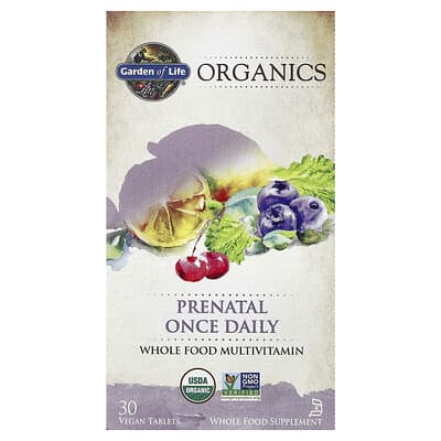 Organics, Prenatal Once Daily, 30 Vegan Tablets