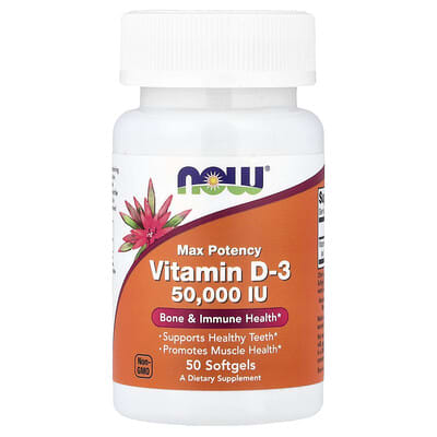 Vitamin D-3, Max Potency, 50,000 IU, 50 Softgels