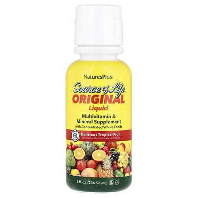 Source of Life®, Original Liquid Multivitamin & Mineral Supplement, Delicious Tropical Fruit, 8 fl oz (236.56 ml)