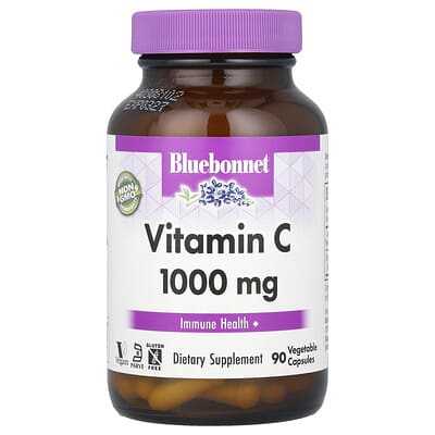 Витамин C, 1,000 mg, 90 растительных капсул