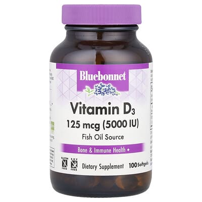 Vitamin D3, 125 mcg (5,000 IU), 100 Softgels