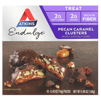 Endulge™, ореховые кластеры с карамелью и пеканом, 10 упаковок по 0.49 oz (14 g)