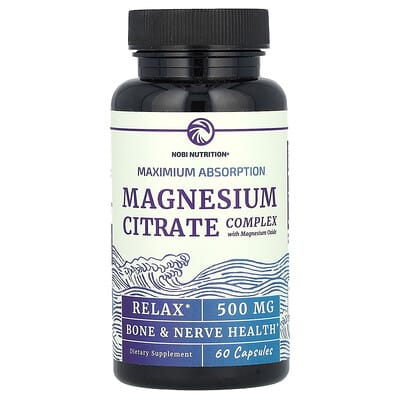 Magnesium Citrate Complex with Magnesium Oxide, 500 mg, 60 Capsules