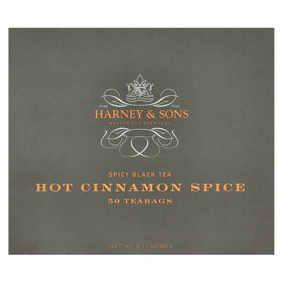 Spicy Black Tea, Hot Cinnamon Spice, 50 Tea Bags, 3.17 oz (90 g)