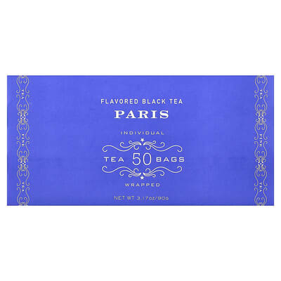 Flavored Black Tea, Paris, 50 Tea Bags, 3.17 oz (90 g)