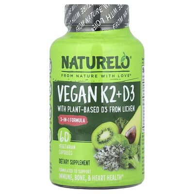 Vegan Vitamin K2 + D3, 60 Vegetarian Capsules