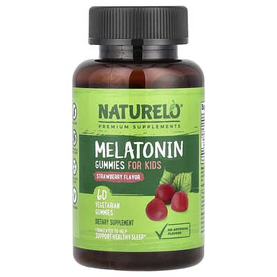 Melatonin Gummies, For Kids, Strawberry, 1 mg, 60 Vegetarian Gummies