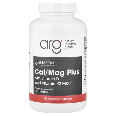 Cal/Mag Plus с Vitamin D и Vitamin K2 MK-7, 180 вегетарианских капсул