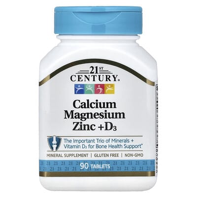 Calcium Magnesium Zinc + D3, 90 Tablets