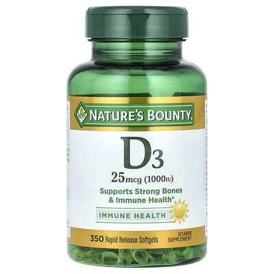 D3, 25 mcg (1,000 IU), 350 Rapid Release Softgels