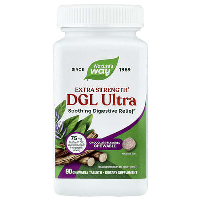 Nature's Way DGL Ultra, шоколадный вкус, 90 жевательных таблеток