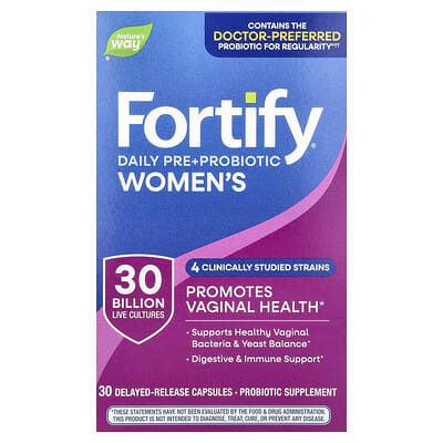 Fortify® Women's Daily Pre + Probiotic, 30 Billion CFU, 30 Delayed-Release Capsules