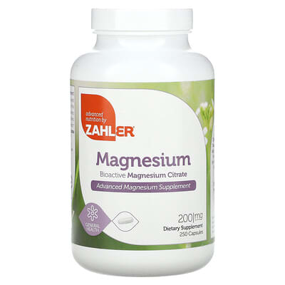 Magnesium, Bioactive Magnesium Citrate, 200 mg, 250 Capsules