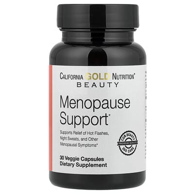 Поддержка при менопаузе California Gold Nutrition с Angelica gigas, Cynanchum wilfordii, Phlomis umbrosa и L-Leucine, 30 вегетарианских капсул