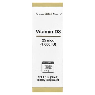 Витамин D3, 25 mcg (1,000 IU), 1 fl oz (30 ml)