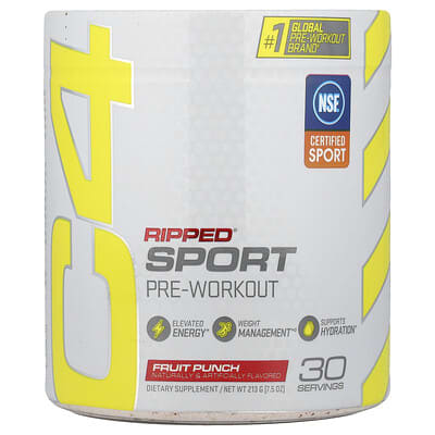 C4® Ripped Sport, предтренировочный комплекс, фруктовый пунш, 7.5 oz (213 g)