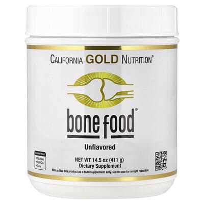 Bone Food with Collagen Peptides, Hyaluronic Acid, plus Vitamins & Minerals, Unflavored , 14.5 oz (411 g)