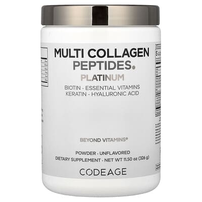 Multi Collagen Peptides Powder, Platinum, Unflavored, 11.5 oz (326 g)