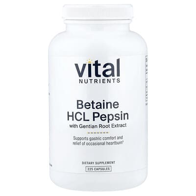 Betaine HCl Pepsin с экстрактом корня Gentian, 225 капсул